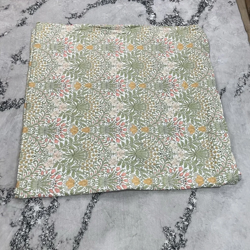 William Morris at Home Cotton Duvet Cover Floral Botanical Green Pink Bedding